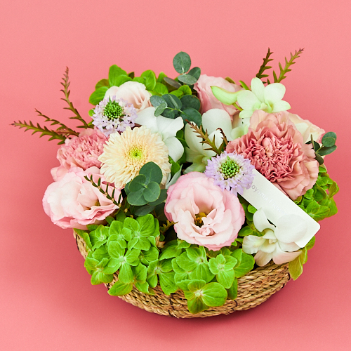 9 17 9 到着 環状は永遠に続く幸せの象徴 カラードアレンジメント ペシュ 青山フラワーマーケット公式 花屋 花 花束 フラワーギフト 通販