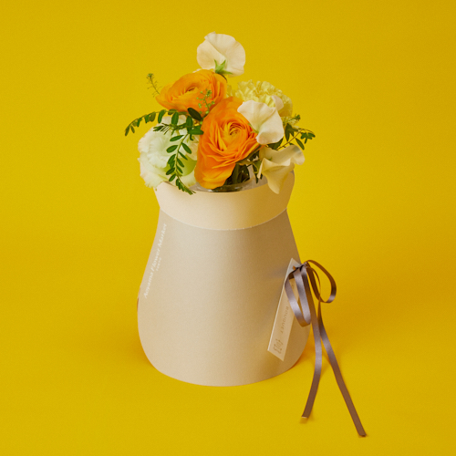 1 11 2 28到着 送料込み パッケージが花瓶に早変わり クレープブーケ ミモザ 青山フラワーマーケット公式 花屋 花 花束 フラワーギフト 通販