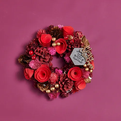 クリスマスリースとブーケのセット 【クリスマス】クリスマスリースK  