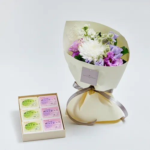 1/9～2/28到着】心安らぐ花の香りのお線香とともにお届け紫の