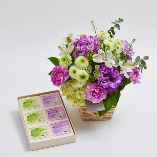 3/1～4/30到着】偲ぶ気持ちをやさしく彩るとらや／ゆるるか6個入と紫の