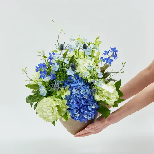 No27 ホワイト＆ブルー 爽やかマリンカラーフラワーガーランド