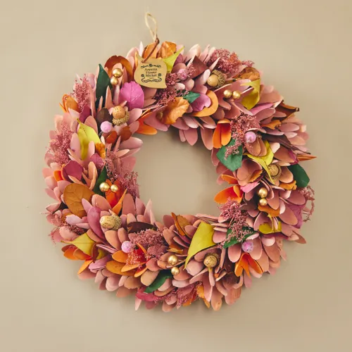 フラワー・リース u-kaOMMO OP リース 造花 アートフラワー お花 プレゼント 玄関リース インテリア