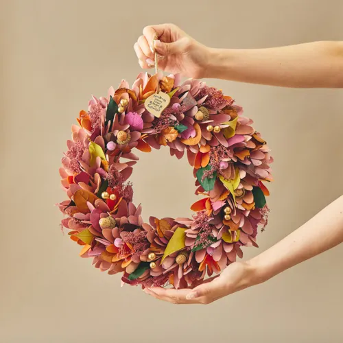 9/18～11/30到着】ニュアンスカラーに遊び心をプラス オータムリース