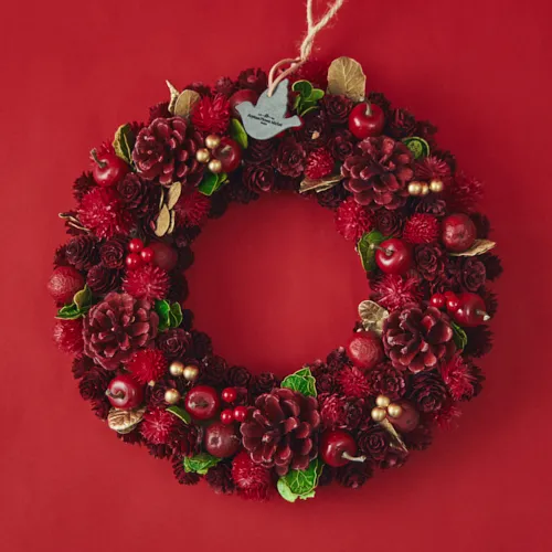 11/10～12/25到着】さくらんぼがアクセントのレッドリース クリスマス