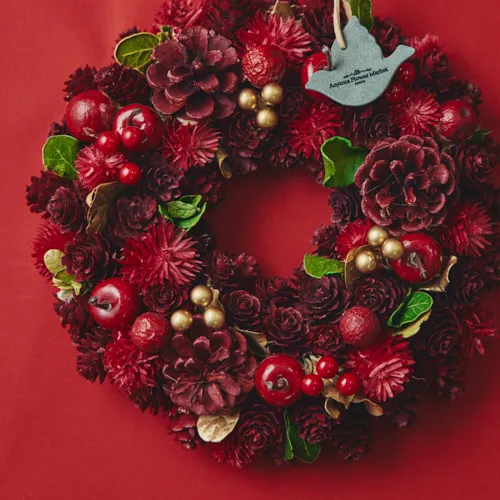 11/10～12/25到着】さくらんぼがアクセントのレッドリース クリスマス