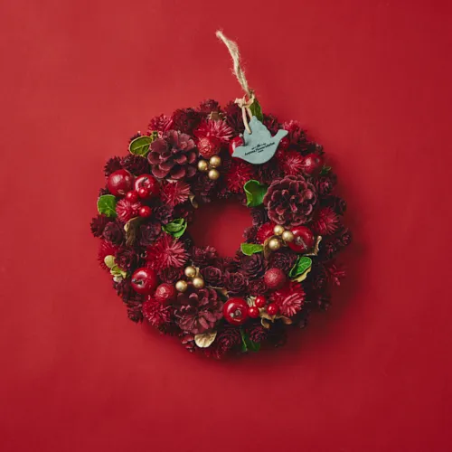 11/10～12/25到着】さくらんぼがアクセントのレッドリース クリスマス