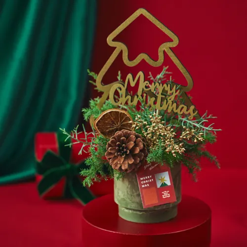 賑やかな森を思わせるアレンジメント【クリスマス】ツリー
