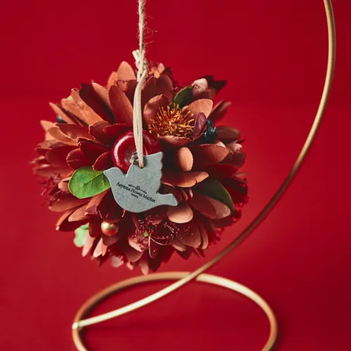 11/10～12/25到着】スカーレットカラーのボールリース クリスマス