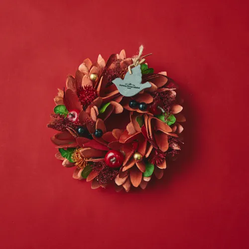 11/10～12/25到着】スカーレットカラーが鮮やかなリース クリスマス