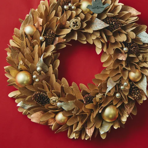 11/10～12/25到着】シャンパンゴールドがエレガント クリスマスリース