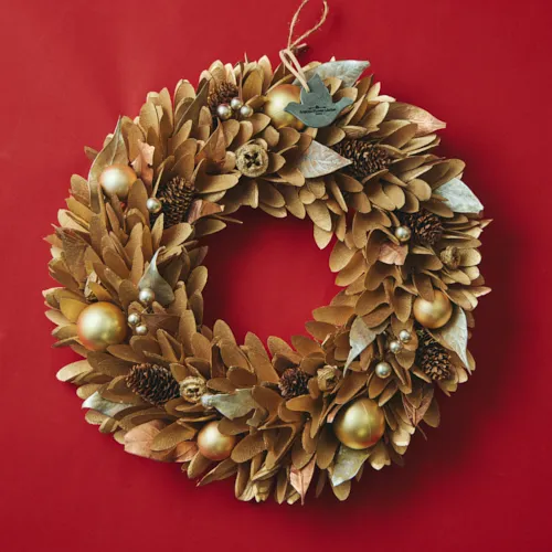 11/10～12/25到着】シャンパンゴールドがエレガント クリスマスリース