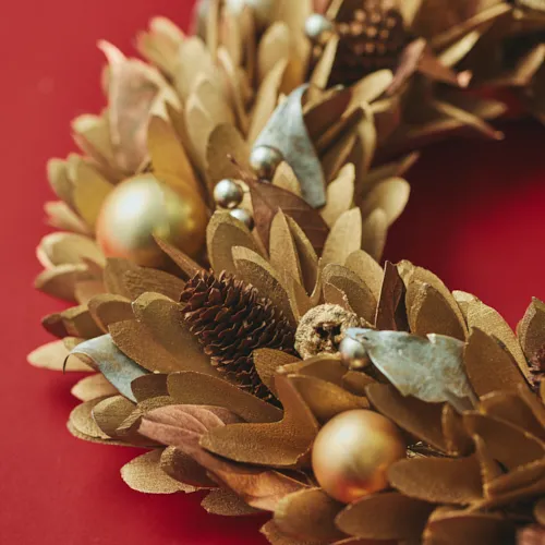 11/10～12/25到着】シャンパンゴールドがエレガント クリスマスリース