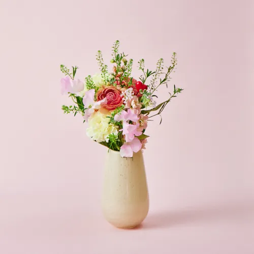 アンティーク英国 ピンク＆アイボリー 花器 聖火台 オリーブの実 マドラスレース 1/21～2/1到着】ニュートラルカラーの花瓶セット 【愛妻の日