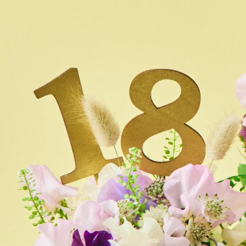 成人を祝うプラスアイテム ナンバーピック「18」 | 青山フラワー
