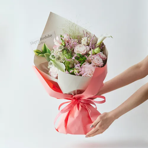 花束型誕生日カード Happy Birthday 楽天市場】【 お誕生日 カード 】ピンクローズの花束 ハッピー