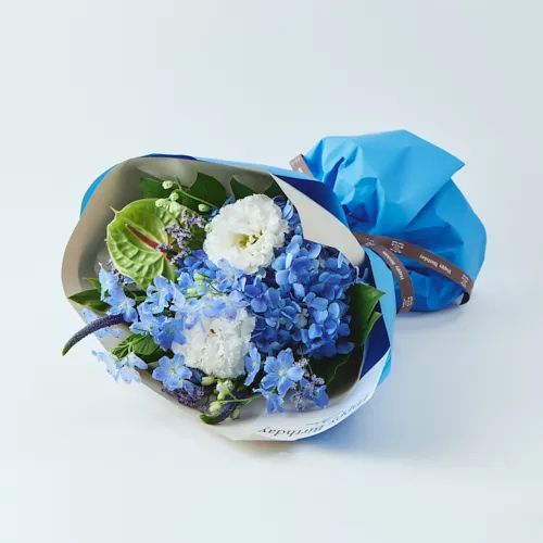 6/1～7/31到着】「Happy Birthaday」のメッセージ付き カラードブーケ