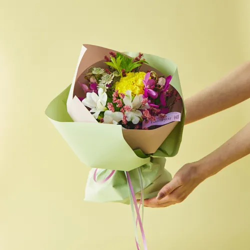 9/18～21到着】秋色のモダンな花々の花瓶セット 【敬老の日 花ギフト