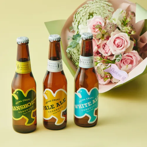 9/18～21到着】優美な花々のクラフトビールセット 【敬老の日 花ギフト