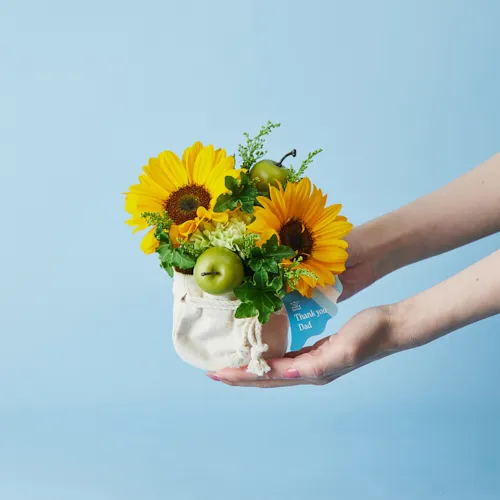 【値下げしました】向日葵 ブーケ 14個セット 向日葵と紫陽花のブーケ ブーケ violaflower 通販 19141103｜Creema