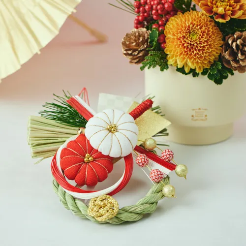 桃山　秋月作　正月飾り　オルゴール付 美品 12/27～12/30到着】歳神様をお迎えするお飾り×アレンジセット【お正月