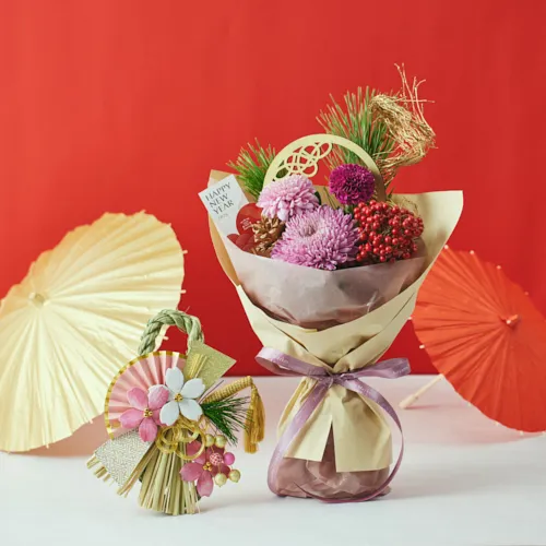 12/27～12/30到着】歳神様をお迎えするお飾り×華やぎブーケ【お正月