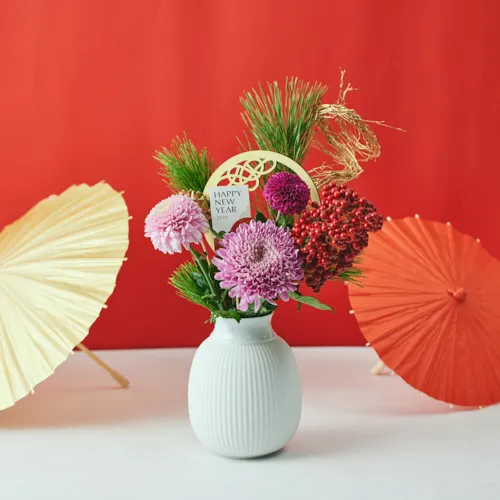 『牡丹白蝶』　お正月壁掛けブーケ　限定品 牡丹白蝶』 お正月壁掛けブーケ 限定品 牡丹白蝶』 お正月壁掛けブーケ