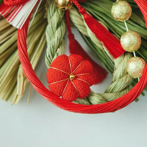 12/15～12/27到着】華やかさが光る和モダンなしめ縄【お正月】お飾りL
