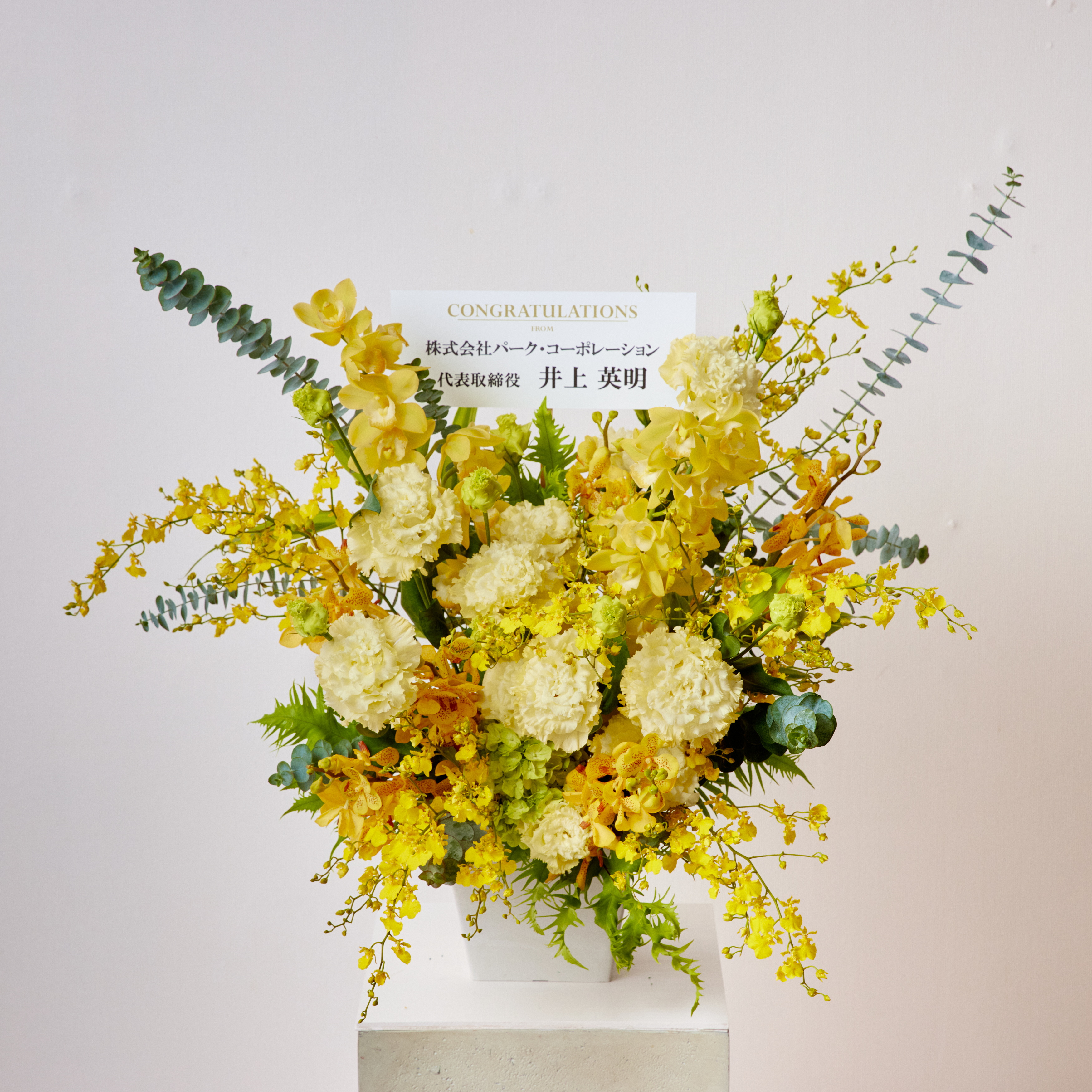 開店・オフィス移転などフォーマルなお祝いに【カラードアレンジメント