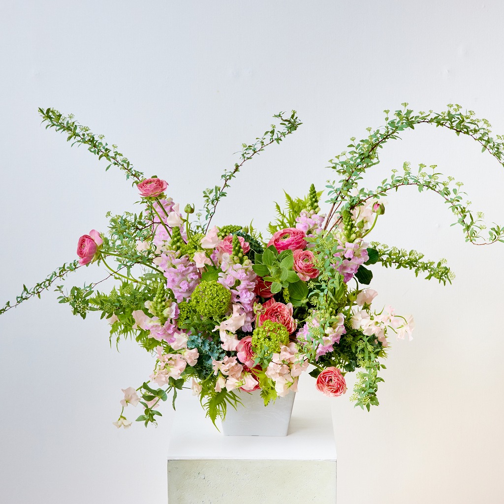 オーダーページミニチュア花のアレンジメント 開店・オフィス移転などフォーマルなお祝いに【カラードアレンジメント