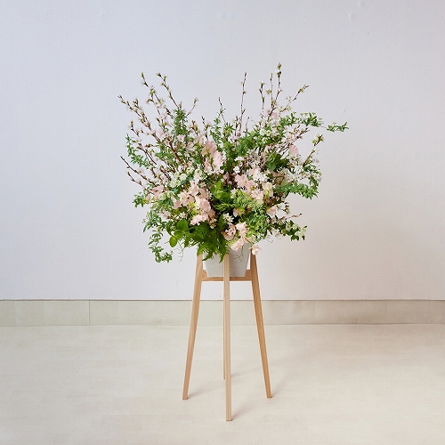 開店・オフィス移転などフォーマルなお祝いに【ヒノキスタンド（ミモザ