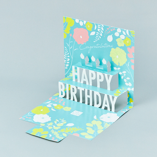 9 21 9 30到着 Happy Birthdayが華やかにポップアップ バースデーポップアップカード ミント カラードブーケ ヴィオレ 青山フラワーマーケット公式 花屋 花 花束 フラワーギフト 通販