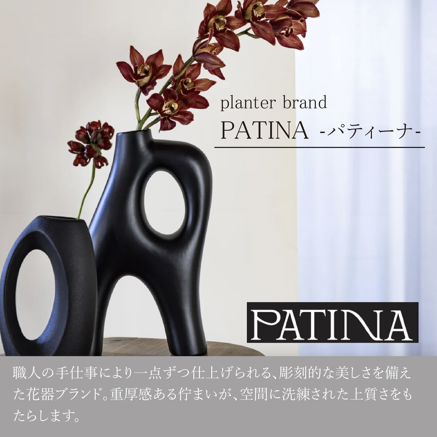 一点もの】シェフレラ・コンパクタ/PATINA(パティーナ)/Patina Vase