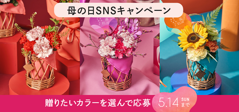 【母の日SNSキャンペーン】贈りたいカラーを選んで季節のブーケをプレゼント！