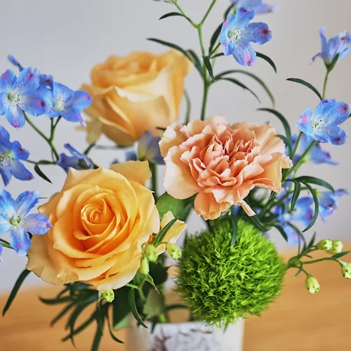 Season Flower ブルー×ベージュの花S 【Henry Dean（ヘンリーディーン）】/Julien　XS モッカナイト　ベースセット