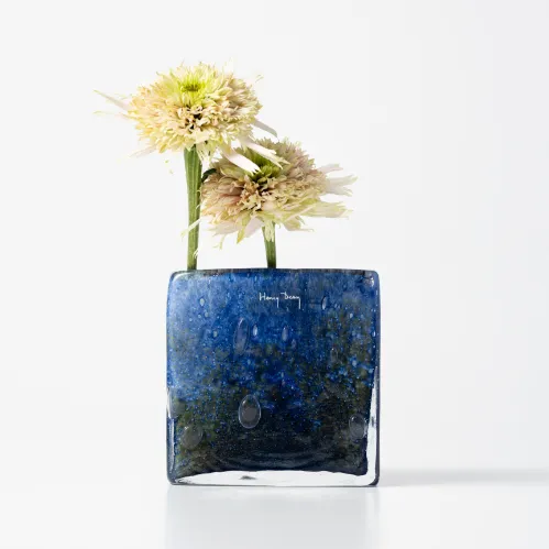 ガラス 花瓶 水色花瓶 item no.1f108 青 ブルー（素材（インテリア）ガラス・クリスタル）（花瓶