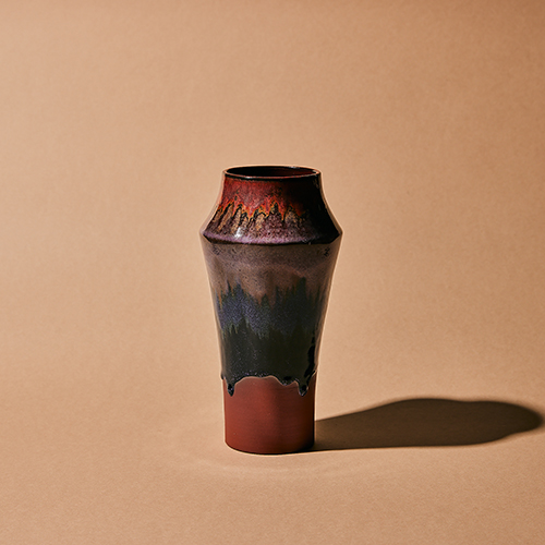 蒼雲　花瓶　濃いエンジカラー 蒼雲花瓶濃いエンジカラー