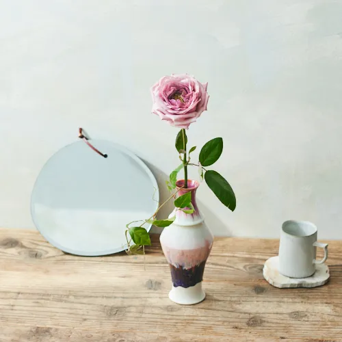 真作/山口華坪/薔薇花瓶図/バラ/布袋屋掛軸HH-884 真作/山口華坪/薔薇花瓶図/バラ/布袋屋掛軸HH-884 真作/