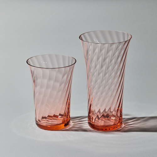 STILLEBEN（スティルレーベン）/Concave Vase Swirl ローズ H20 | 青山