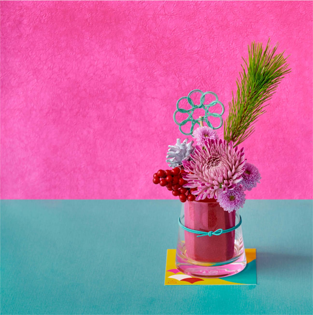 ひろりん✨クレイフラワー❁鏡餅＆お正月フラワーアレンジメント おまかせフラワーアレンジ大 ar-003 - 十三花園